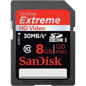 SanDisk Extreme 8GB SDHC UHS-1 Class 10 Memory Card