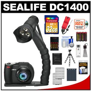 SeaLife DC1400 Pro Video Digital Underwater Camera with LED Light & Flex Arm Bracket + 32GB Card + Battery + Tripod + Accessory Kit - Digital Cameras and Accessories - Hip Lens.com