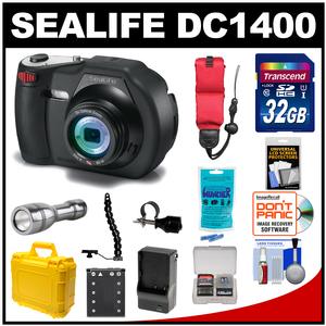 SeaLife DC1400 14MP HD Underwater Digital Camera with 32GB Card + LED Torch & Bracket + Waterproof Case + Kit