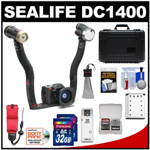 SeaLife DC1400 HD Underwater Digital Camera Sea Dragon Maxx Duo Set with Flash & Light + (2) 32GB Cards + Battery + Case + Accessory Kit
