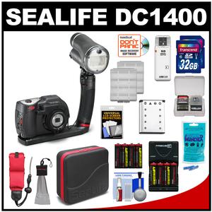 SeaLife DC1400 14MP HD Underwater Digital Camera Sea Dragon Pro Set & Flash with (2) 32GB Cards + Battery + Case + Accessory Kit