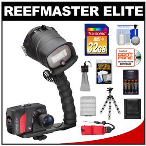 SeaLife ReefMaster Mini Elite Set Digital Underwater Dive Camera (Waterproof to 200 Feet) with 32GB Card + Batteries & Charger + Tripod + Accessory Kit - Digital Cameras and Accessories - Hip Lens.com