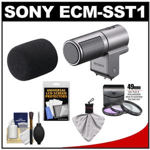 Sony Alpha ECM-SST1 Stereo Microphone for NEX-3  NEX-C3  NEX-5 & NEX-5N Cameras (Silver) with 3 Filter Set + Cleaning Kit - Digital Cameras and Accessories - Hip Lens.com