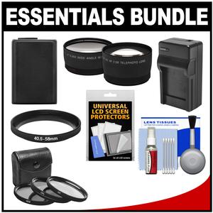 Essentials Bundle for Sony Alpha A5000 A6000 Digital Camera & 16-50mm Lens with NP-FW50 Battery & Charger + 3 UV/CPL/ND8 Filters + Tele/Wide Lens Kit