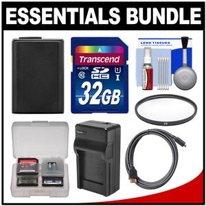 Essentials Bundle for Sony Alpha A5000 A5100 A6000 A6300 Digital Camera & 16-50mm Lens with 32GB Card + NP-FW50 Battery & Charger + HDMI Cable + Filter + Kit