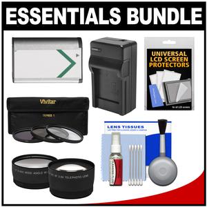Essentials Bundle for Sony Cyber-Shot DSC-H400 & DSC-HX400V Digital Camera with NP-BX1 Battery & Charger + Tele/Wide Lenses + 3 UV/ND8/CPL Filter Kit