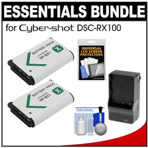 Essentials Bundle for Sony Cyber-Shot DSC-RX100 Digital Camera with 2 NP-BX1 Batteries & Charger + Accessory Kit - Digital Cameras and Accessories - Hip Lens.com