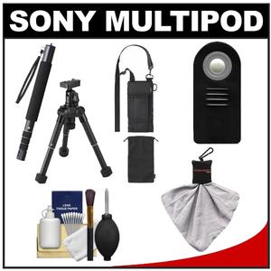 Sony VCT-MP1 58" Multipod Monopod/Tripod & Support Case (Black) with Remote + Accessory Kit for A37  A55  A57  A65  A77  NEX-5  NEX-5N  & NEX-7 - Digital Cameras and Accessories - Hip Lens.com