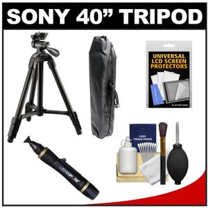 Sony VCT-R100 40" Photo/Video Tripod with 3-Way Pan & Tilt Head and Case (Black) with Accessory Kit - Digital Cameras and Accessories - Hip Lens.com