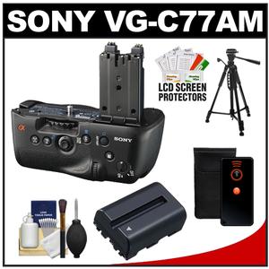 Sony Alpha VG-C77AM Vertical Battery Grip for SLT-A77 Digital SLR Camera with NP-FM500H Battery + Wireless Remote + Tripod + Accessory Kit - Digital Cameras and Accessories - Hip Lens.com