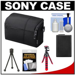 Sony LCS-EMF Medium Carrying Case for NEX Digital Cameras (Black) with NP-FW50 Battery + Flex Tripod + Accessory Kit - Digital Cameras and Accessories - Hip Lens.com