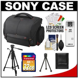 Sony LCS-SC21 Soft Digital SLR Camera Carrying Case with 32GB SD Card + Tripod + Accessory Kit - Digital Cameras and Accessories - Hip Lens.com