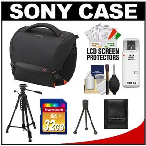 Sony LCS-SC8 Soft Digital SLR Camera Carrying Case with 32GB Card + Tripod + Accessory Kit - Digital Cameras and Accessories - Hip Lens.com