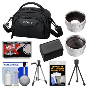 Sony LCS-VA15 Carrying Case for Handycam Camcorders (Black) with Wide & Telephoto Lens + Battery + Tripod + Accessory Kit Sony LCS-VA15 Carrying Case for Handycam Camcorders (Black) with Wide & Telephoto Lens + Battery + Tripod + Accessory Kit