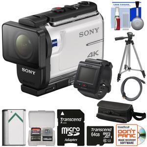 Sony Action Cam FDR-X3000R Wi-Fi GPS 4K HD Video Camera Camcorder & Live View Remote with 64GB Card + Battery + Case + Tripod + Kit