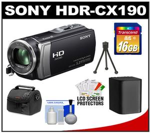 Sony Handycam HDR-CX190 1080p HD Video Camera Camcorder (Black) with 16GB Card + Battery + Case + Accessory Kit - Digital Cameras and Accessories - Hip Lens.com