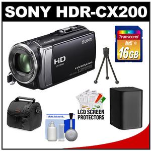 Sony Handycam HDR-CX200 1080p HD Video Camera Camcorder (Black) with 16GB Card + Battery + Case + Accessory Kit - Digital Cameras and Accessories - Hip Lens.com