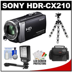 Sony Handycam HDR-CX210 8GB 1080p HD Video Camera Camcorder (Black) with LED Video Light + Flex Tripod + Case + Accessory Kit - Digital Cameras and Accessories - Hip Lens.com
