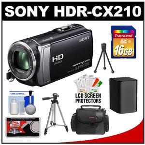 Sony Handycam HDR-CX210 8GB 1080p HD Video Camera Camcorder (Black) with 16GB Card + Battery + Tripods + Case + Accessory Kit - Digital Cameras and Accessories - Hip Lens.com
