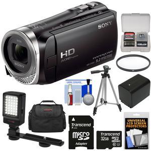 Sony Handycam HDR-CX455 8GB Wi-Fi HD Video Camera Camcorder with 32GB Card + Battery + Case + Tripod + LED Light + Filter + Kit