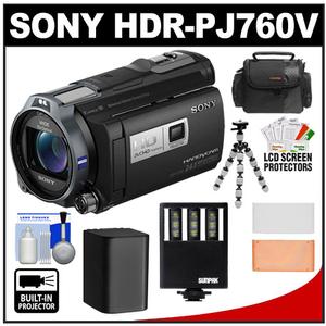 Sony Handycam HDR-PJ760V 96GB 1080p HD Video Camera Camcorder with Projector with LED Video Light + Battery + Case + Flex Tripod + Accessory Kit - Digital Cameras and Accessories - Hip Lens.com