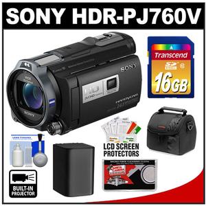 Sony Handycam HDR-PJ760V 96GB 1080p HD Video Camera Camcorder with Projector with 16GB Card + Battery + Case + Accessory Kit - Digital Cameras and Accessories - Hip Lens.com