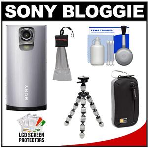 Sony Bloggie Live MHS-TS55 Wi-Fi 8GB 1080p HD Video Camera Camcorder (Silver) with Tripod + Case + Cleaning & Accessory Kit - Digital Cameras and Accessories - Hip Lens.com