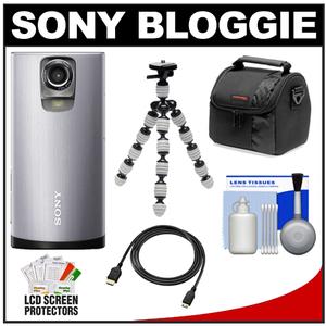 Sony Bloggie Live MHS-TS55 Wi-Fi 8GB 1080p HD Video Camera Camcorder (Silver) with Tripod + Case + HDMI Cable + Accessory Kit - Digital Cameras and Accessories - Hip Lens.com
