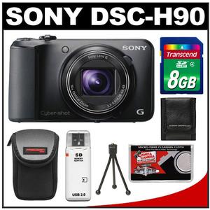 Sony Cyber-Shot DSC-H90 Digital Camera (Black) with 8GB Card + Case + Accessory Kit - Digital Cameras and Accessories - Hip Lens.com