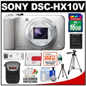 Sony Cyber-Shot DSC-HX10V GPS Digital Camera (Silver) with 16GB Card + Battery + Case + 2 Tripods + Accessory Kit - Digital Cameras and Accessories - Hip Lens.com