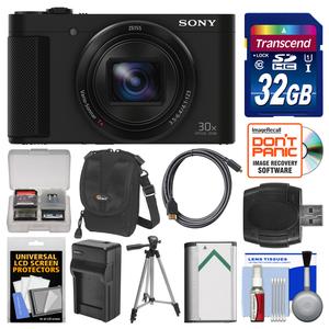 Sony Cyber-Shot DSC-HX90V Wi-Fi GPS Digital Camera with 32GB Card + Case + Battery + Charger + Tripod + Kit