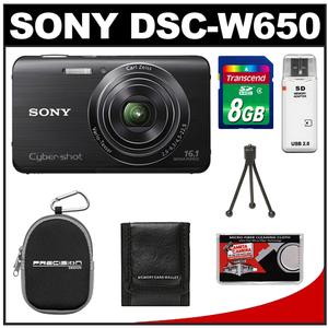 Sony Cyber-Shot DSC-W650 Digital Camera (Black) with 8GB Card + Case + Accessory Kit - Digital Cameras and Accessories - Hip Lens.com