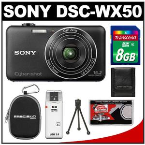 Sony Cyber-Shot DSC-WX50 Digital Camera (Black) with 8GB Card + Case + Accessory Kit - Digital Cameras and Accessories - Hip Lens.com