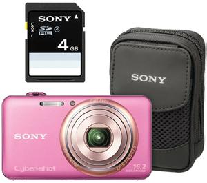 Sony Cyber-Shot DSC-WX70 Digital Camera (Pink) with 4GB Card & Case - Digital Cameras and Accessories - Hip Lens.com