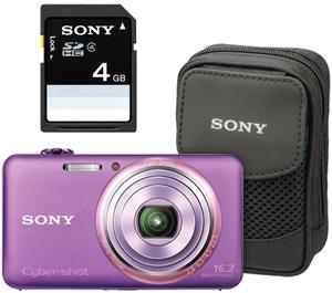 Sony Cyber-Shot DSC-WX70 Digital Camera (Violet) with 4GB Card & Case - Digital Cameras and Accessories - Hip Lens.com