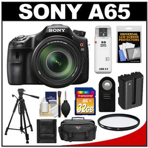 Sony Alpha SLT-A65 Translucent Mirror Technology Digital SLR Camera Body & 18-135mm Lens with 32GB Card + Battery + Case + Tripod + Remote + Filter + Accessory  - Digital Cameras and Accessories - Hip Lens.com