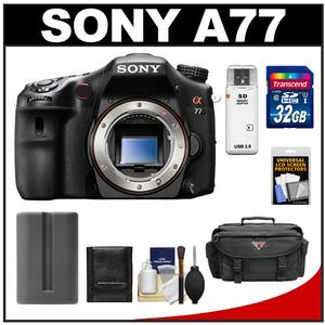 Sony Alpha SLT-A77 Translucent Mirror Technology Digital SLR Camera Body with 32GB Card + Battery + Case + Accessory Kit - Digital Cameras and Accessories - Hip Lens.com