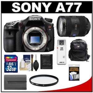 Sony Alpha SLT-A77 Translucent Mirror Technology Digital SLR Camera Body & 24-70mm f/2.8 Zoom Lens + 32GB Card + Battery + Filter + Backpack Case + Accessory Ki - Digital Cameras and Accessories - Hip Lens.com