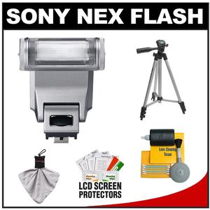 Sony Alpha HVL-F20S Flash for NEX Cameras with Tripod + Cleaning & Accessory Kit - Digital Cameras and Accessories - Hip Lens.com