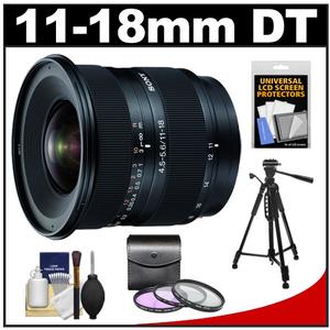 Sony Alpha 11-18mm f/4.5-5.6 DT Zoom Lens with 3 (UV/FLD/PL) Filters + Tripod + Cleaning Kit - Digital Cameras and Accessories - Hip Lens.com