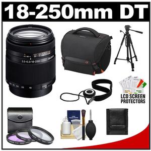 Sony Alpha DT 18-250mm f/3.5-6.3 Zoom Lens with Sony SC8 Case + Tripod + 3 (UV/FLD/CPL) Filter Set + Accessory Kit - Digital Cameras and Accessories - Hip Lens.com