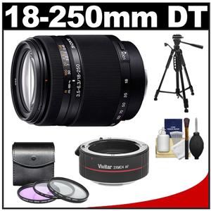 Sony Alpha DT 18-250mm f/3.5-6.3 Zoom Lens with 2x Teleconverter + 3 UV/FLD/CPL Filters + Accessory Kit - Digital Cameras and Accessories - Hip Lens.com