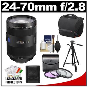Sony Alpha 24-70mm f/2.8 ZA SSM Zoom Lens with Sony SC8 Case + 3 (UV/FLD/CPL) Filter Set + Tripod + Cleaning Accessory Kit - Digital Cameras and Accessories - Hip Lens.com
