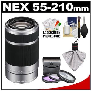 Sony Alpha NEX E-Mount 55-210mm f/4.5-6.3 OSS Zoom Lens with 3 UV/FLD/PL Filters + Cleaning Kit - Digital Cameras and Accessories - Hip Lens.com