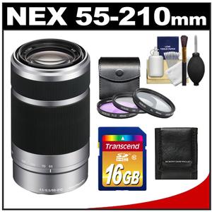 Sony Alpha NEX E-Mount 55-210mm f/4.5-6.3 OSS Zoom Lens with 16GB Card + 3 UV/FLD/PL Filters + Accessory Kit - Digital Cameras and Accessories - Hip Lens.com