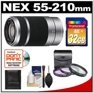Sony Alpha NEX E-Mount 55-210mm f/4.5-6.3 OSS Zoom Lens with 32GB Card + 3 UV/FLD/PL Filters + Accessory Kit - Digital Cameras and Accessories - Hip Lens.com