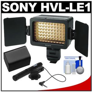 Sony Handycam HVL-LE1 Battery Powered LED Video Light with NP-FV70 Battery + Microphone + Cleaning Kit - Digital Cameras and Accessories - Hip Lens.com
