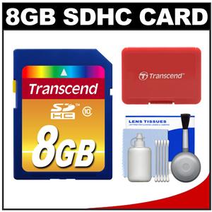 Transcend 8GB SecureDigital Class 10 (SDHC) Ultra-High-Speed Card with Card Case and Cleaning Kit and Microfiber Cloth