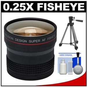 Precision Design 0.25X Super AF Fisheye Lens with Sunpak 48" Tripod + 5-Piece Cleaning Kit - Digital Cameras and Accessories - Hip Lens.com