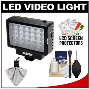 Sunpak LED 30 Camcorder & HDSLR Camera Video Light with Spudz Microfiber Cloth + LCD Protectors + Cleaning Kit - Digital Cameras and Accessories - Hip Lens.com